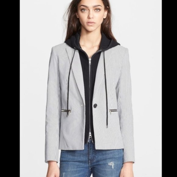 Veronica Beard Jackets & Blazers - Veronica Beard Striped Jacket & Hooded Dickey